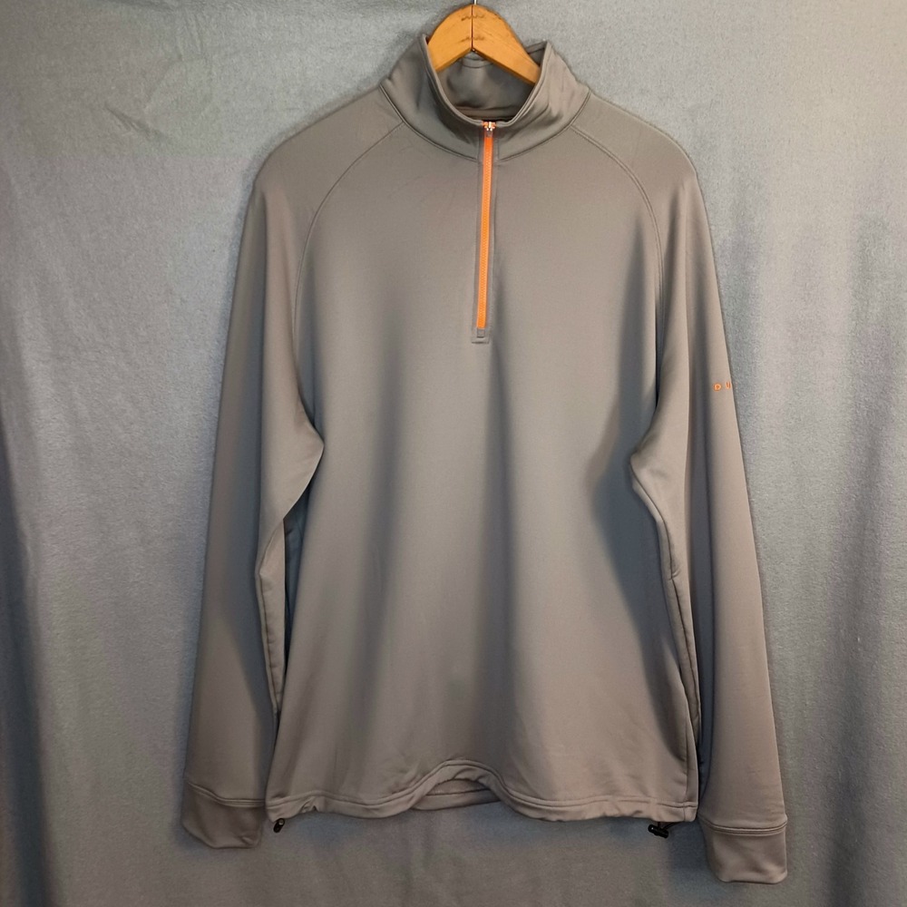Dunning Shirt Mens Large Gray Golf Pullover 1/4 Zip Performance Stretch